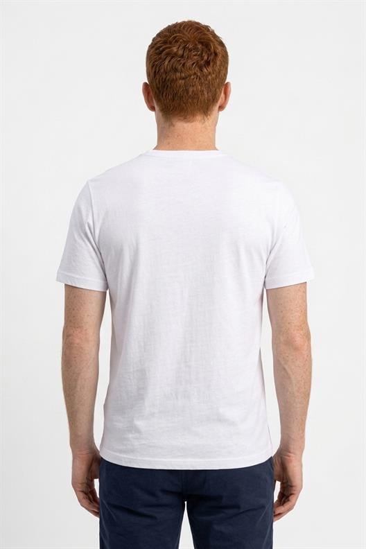 BEYAZ Dark In Black Modal Bisiklet Yaka T-shirt