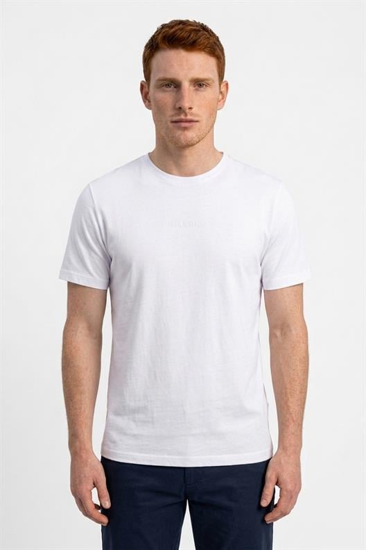 BEYAZ Dark In Black Modal Bisiklet Yaka T-shirt