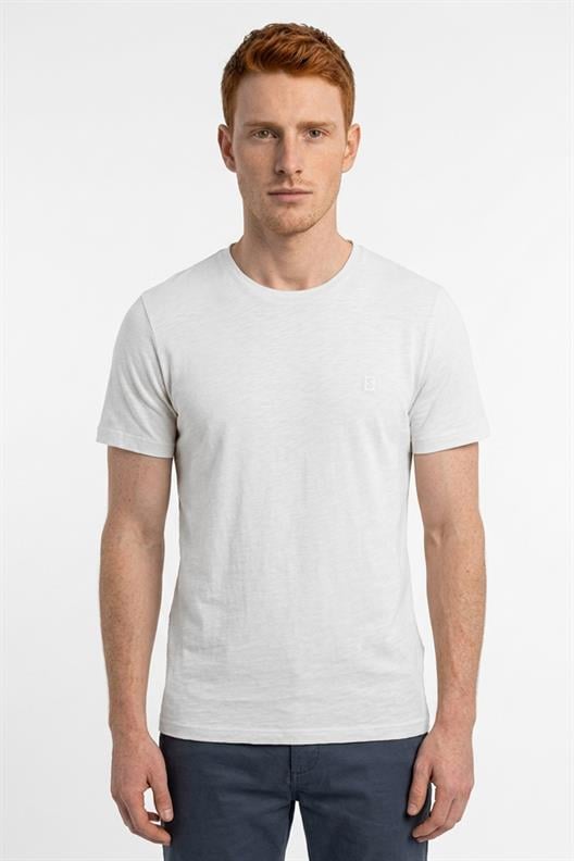 BEYAZ Denim Marker Modal Bisiklet Yaka T-shirt
