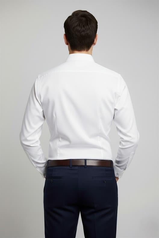 BEYAZ Slim Fit Uzun Kol Gömlek