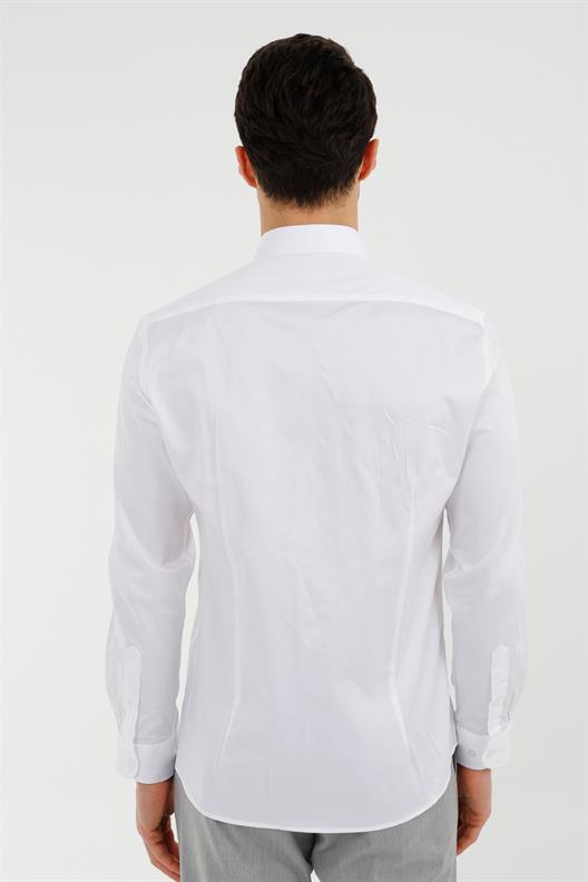 BEYAZ Slim Fit Uzun Kol Gömlek