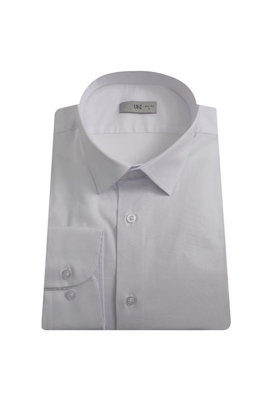 BEYAZ Slim Fit Uzun Kol Gömlek