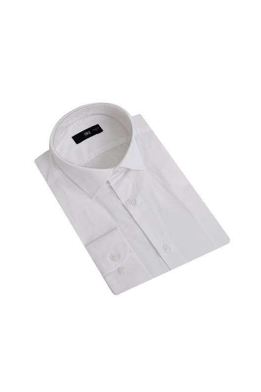 BEYAZ Slim Fit Uzun Kol Gömlek