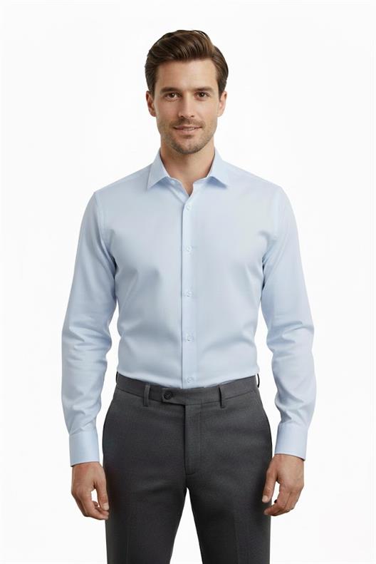 BUZ MAVİ Comfort Fit Uzun Kol Gömlek