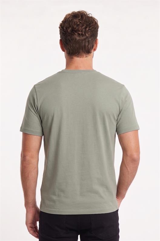 Buz Yeşili Bisiklet Yaka Basic T-Shirt