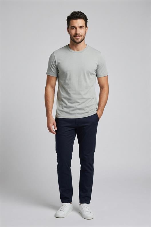 ÇAĞLA Comfort Fit Bisiklet Yaka Basic T-Shirt