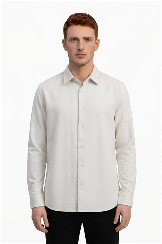 EKRU Comfort Fit Uzun Kol Gömlek