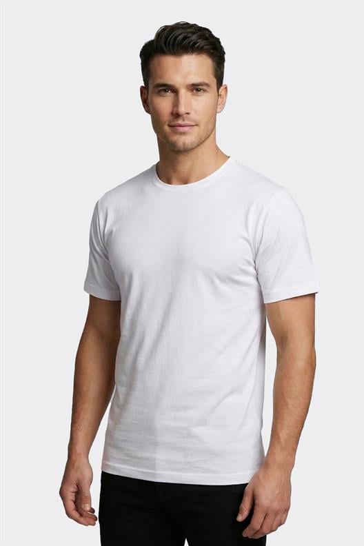 EKRU Modal Bisiklet Yaka T-shirt