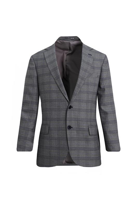 GRİ Comfort Fit 6 Drop Ekose Ceket