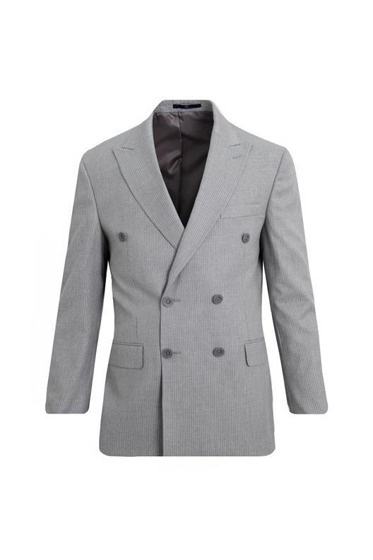 GRİ Comfort Fit 6 Drop Kruvaze Ceket