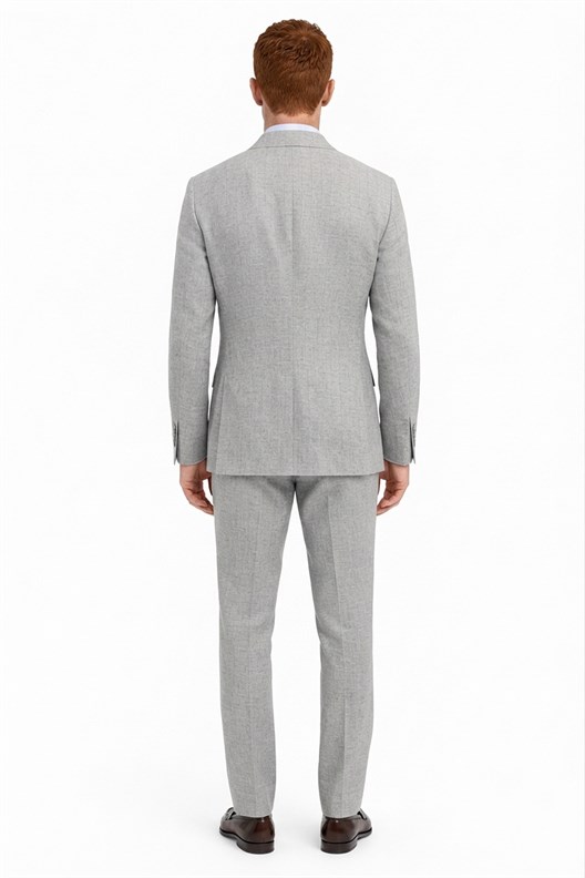 GRİ Comfort Fit 6 Drop Kruvaze Takım Elbise