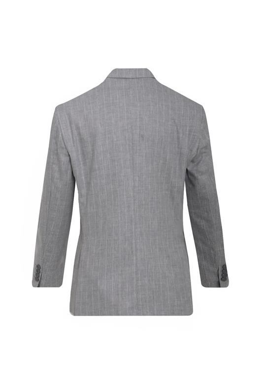 GRİ Comfort Fit , Keten , Kruvaze 6 Düğme , Çift Yırtmaçlı, Çizgili Takım Elbise