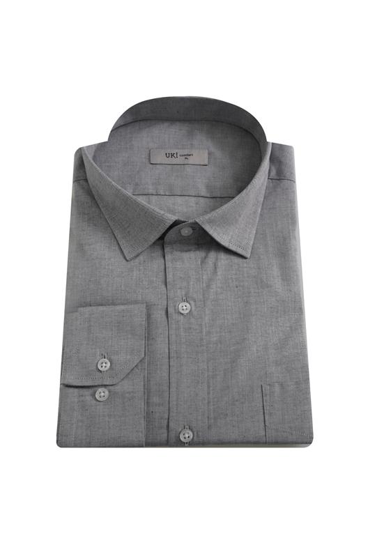 GRİ Comfort Fit Uzun Kol Gömlek