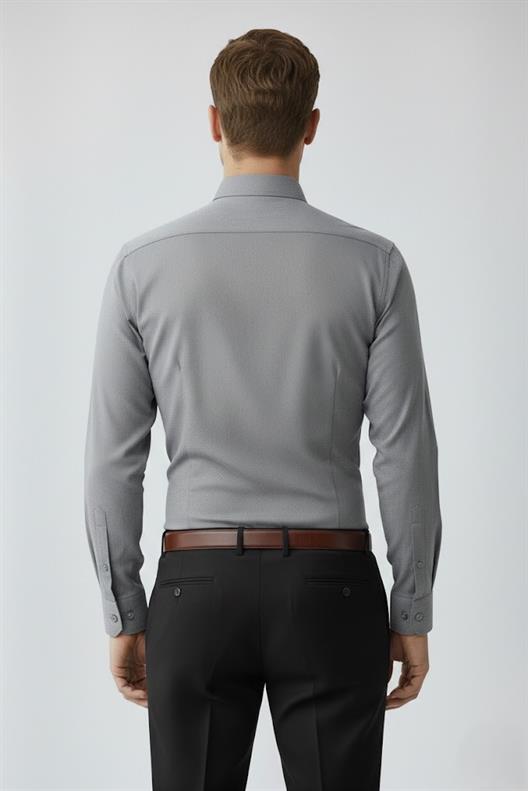 GRİ Comfort Fit Uzun Kol Gömlek