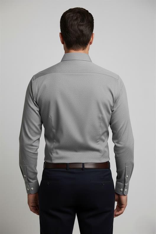 GRİ Comfort Fit Uzun Kol Gömlek