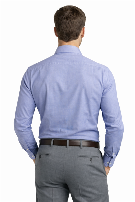 GRİ MAVİ Comfort Fit Uzun Kol Gömlek