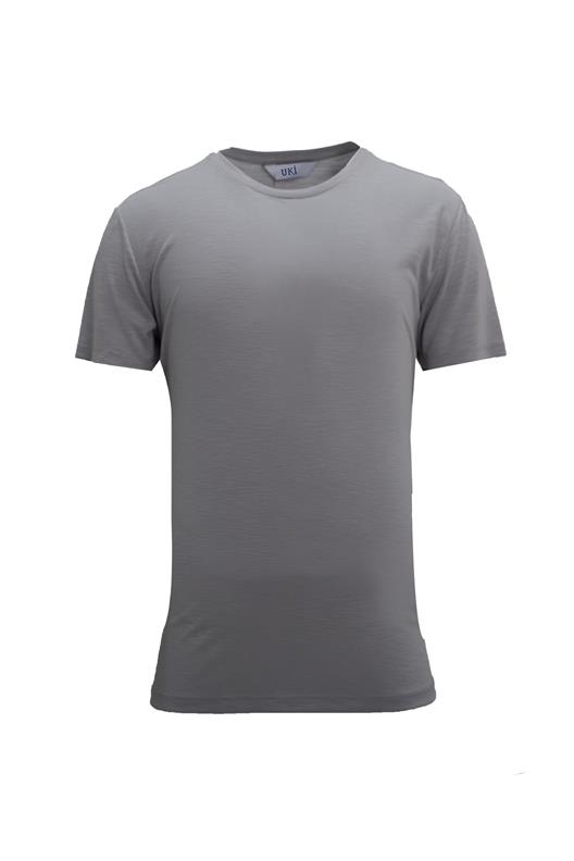 GRİ Modal Bisiklet Yaka T-shirt