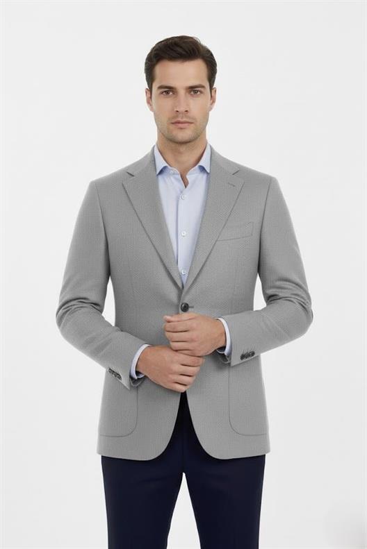 GRİ Mono Yaka Klasik Ceket