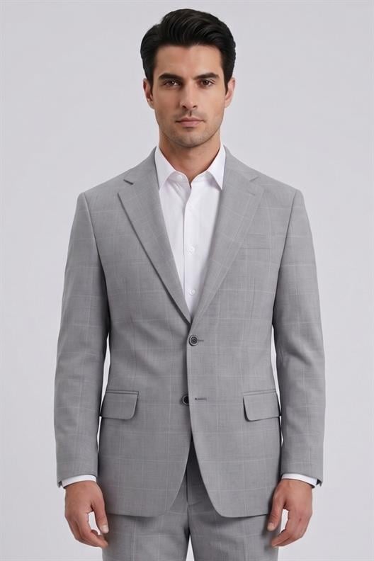 GRİ Mono Yaka Klasik Ceket