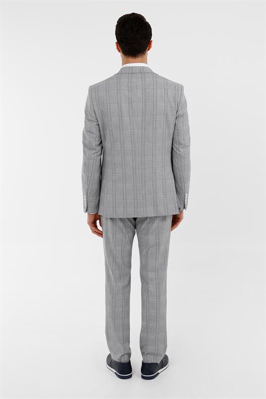 GRİ Mono Yaka Klasik Takım Elbise