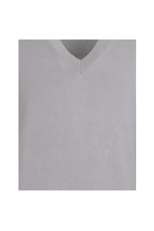 GRİ V Yaka Triko Kazak