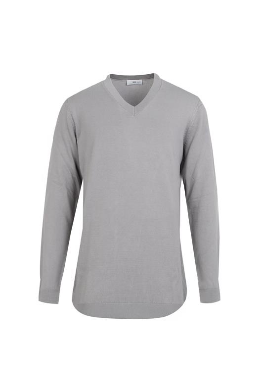 GRİ V Yaka Triko Kazak