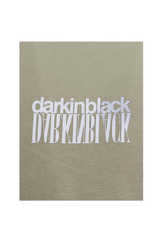 HAKİ Dark In Black Baskılı Modal Bisiklet Yaka T-shirt