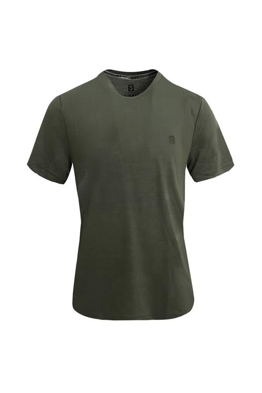 HAKİ Denim Marker Modal Bisiklet Yaka T-shirt