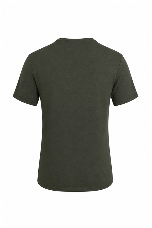 HAKİ Denim Marker Modal Bisiklet Yaka T-shirt