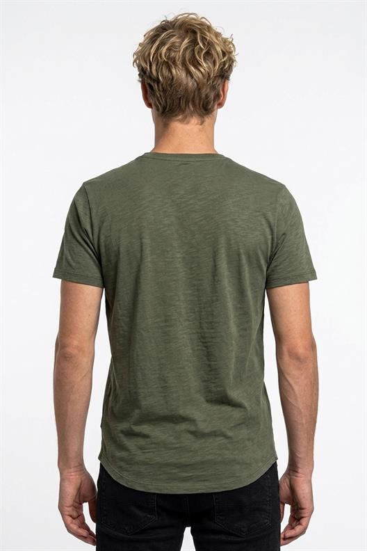 HAKİ Denim Marker Modal Bisiklet Yaka T-shirt