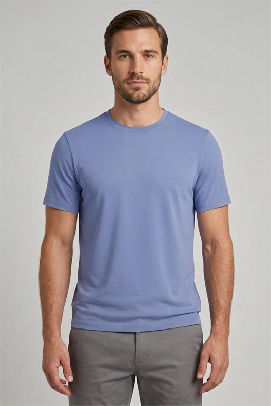 İNDİGO Comfort Fit Bisiklet Yaka Basic T-Shirt