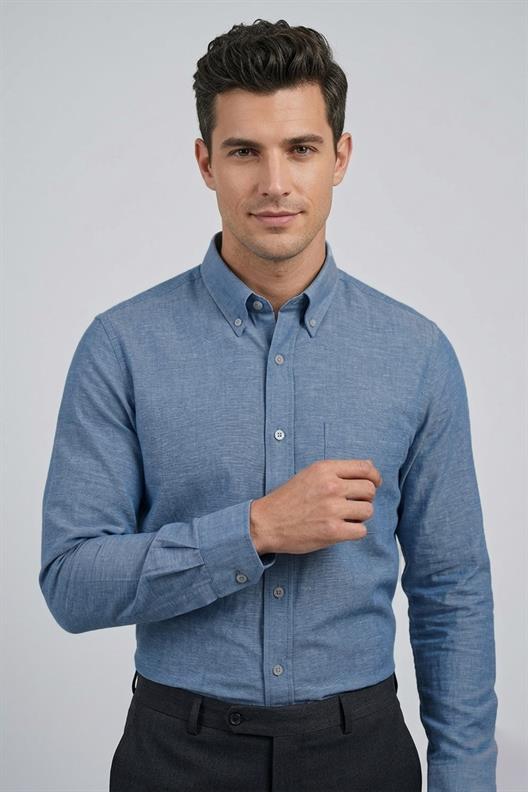 İNDİGO Comfort Fit Uzun Kol Gömlek