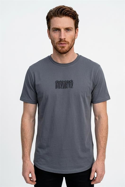 İNDİGO Dark In Black Baskılı Modal Bisiklet Yaka T-shirt