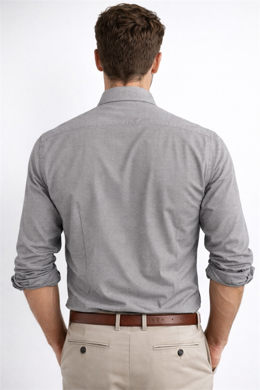 KAHVE Comfort Fit Uzun Kol Gömlek