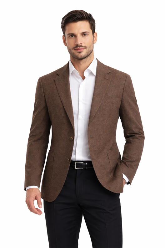 KAHVE Mono Yaka Klasik Ceket