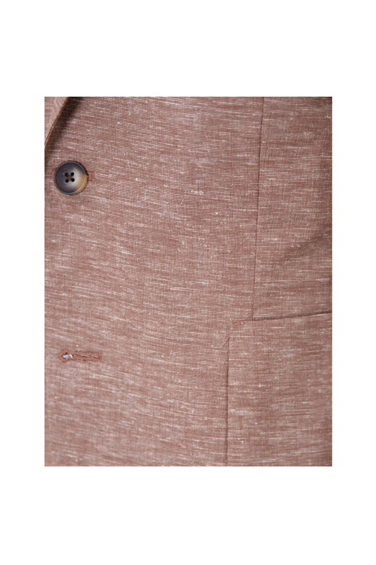 KİREMİT Comfort Fit Casual Keten Ceket