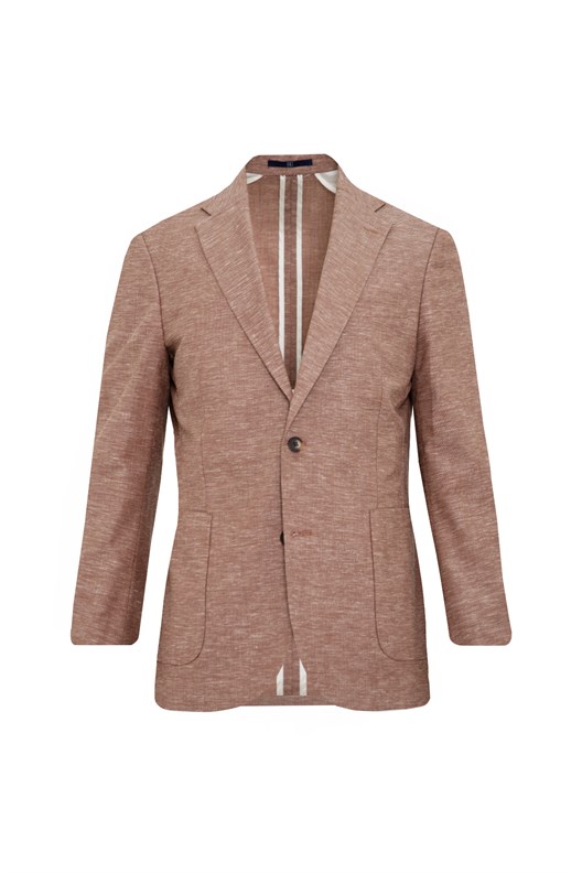 KİREMİT Comfort Fit Casual Keten Ceket