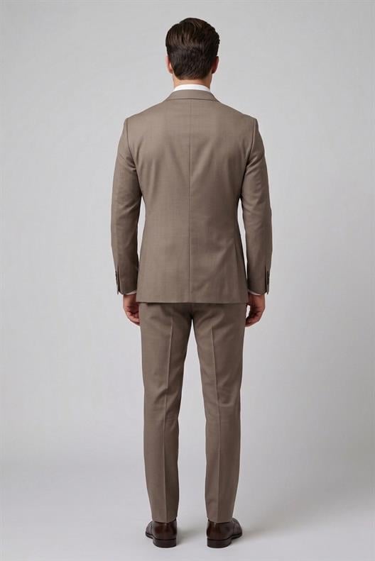 KOYU BEJ Comfort Fit 6 Drop Takım Elbise