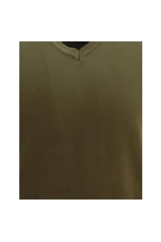 KOYU YEŞİL V Yaka Triko Kazak