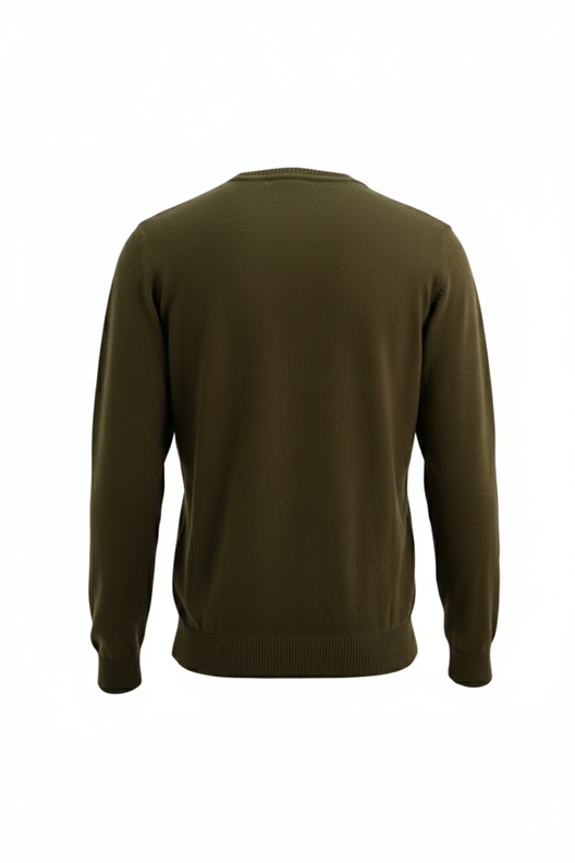 KOYU YEŞİL V Yaka Triko Kazak