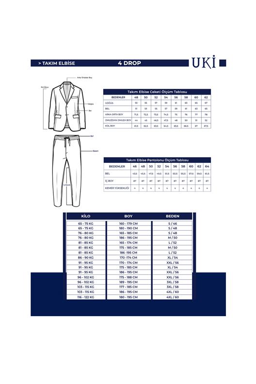 LACİVERT 4 Drop Klasik Takım Elbise