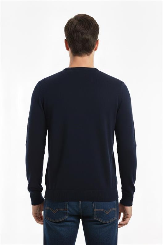 LACİVERT Bisiklet Yaka Triko Kazak