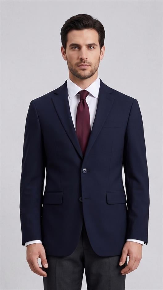 LACİVERT Comfort Fit 6 Drop Ceket