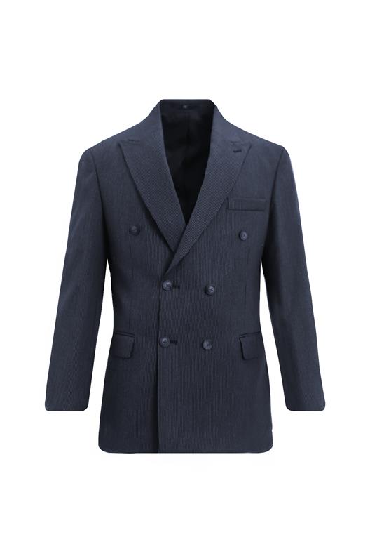 LACİVERT Comfort Fit 6 Drop Kruvaze Ceket