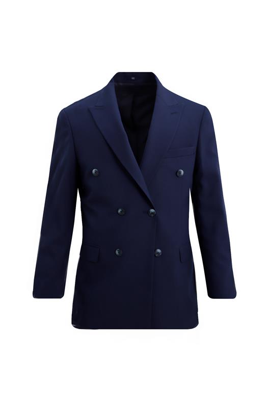 LACİVERT Comfort Fit 6 Drop Kruvaze Ceket