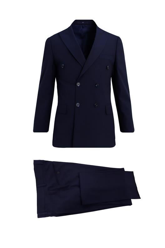 LACİVERT Comfort Fit 6 Drop Kruvaze Takım Elbise