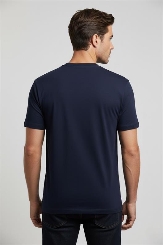 LACİVERT Comfort Fit Bisiklet Yaka Basic T-Shirt
