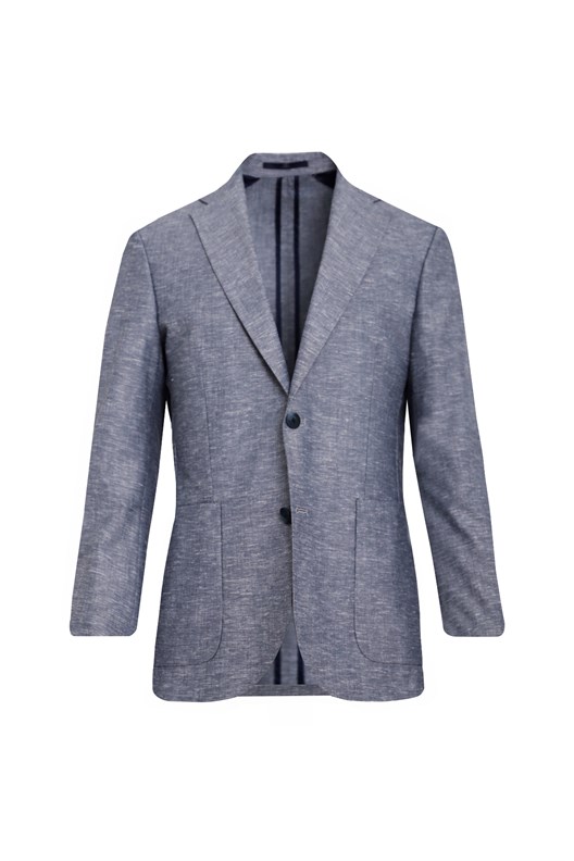 LACİVERT Comfort Fit Casual Keten Ceket