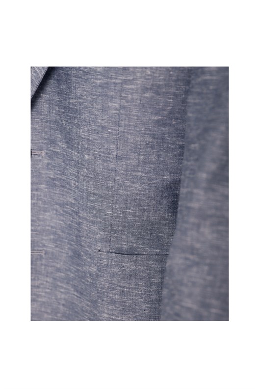 LACİVERT Comfort Fit Casual Keten Ceket