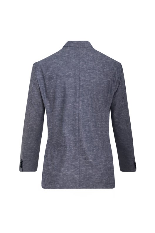 LACİVERT Comfort Fit Casual Keten Ceket
